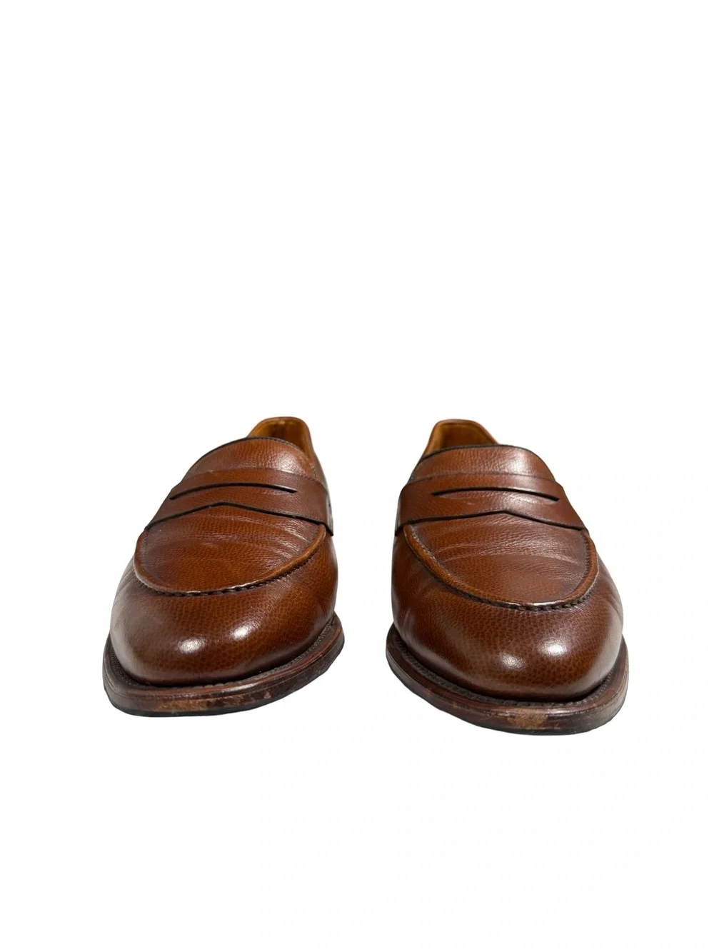 Allen Edmonds Parkland Penny Loafers Brown Pebble Leather Mens 12 D Business